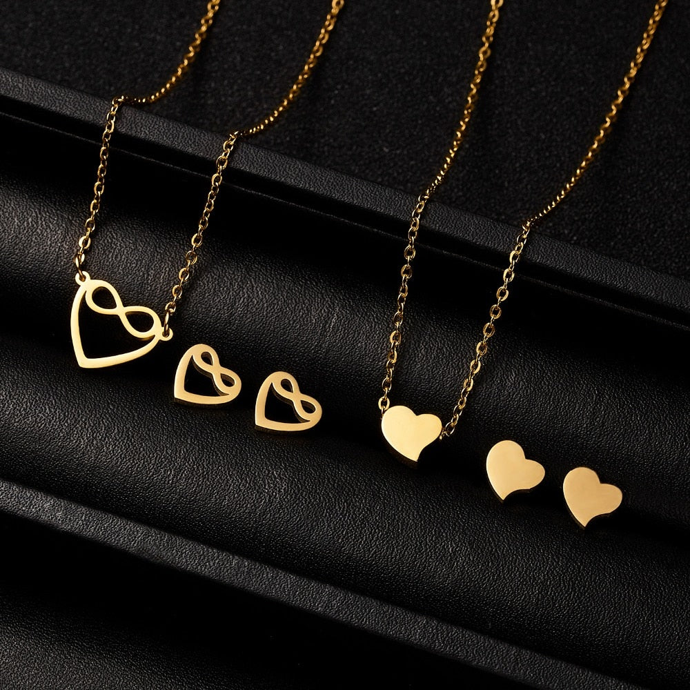 Peris Gems Gold Stainless Steel Jewelry Sets for Women | Necklace and Earrings Set Gold Stainless Steel Jewelry Sets for Women | Necklace Set SHEIN Amazon Temu