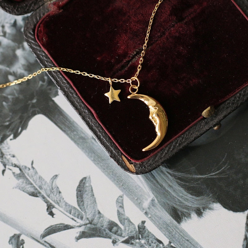 Peris Gems Gold Titanium 18K Gold Crescent Moon Pendant Necklace for Women SHEIN Amazon Temu