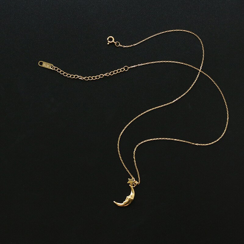 Peris Gems Gold Titanium 18K Gold Crescent Moon Pendant Necklace for Women SHEIN Amazon Temu