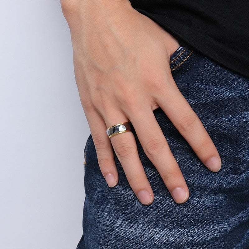 Peris Gems Gold Tungsten 8mm Wide Ring | 100% Tungsten Rings SHEIN Amazon Temu