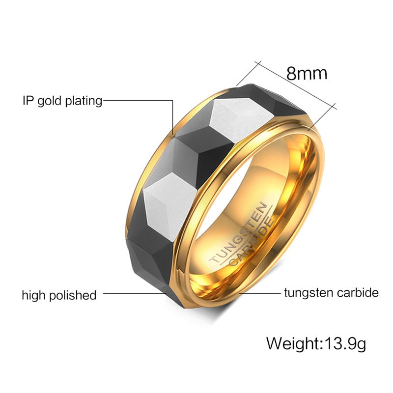Peris Gems Gold Tungsten 8mm Wide Ring | 100% Tungsten Rings SHEIN Amazon Temu