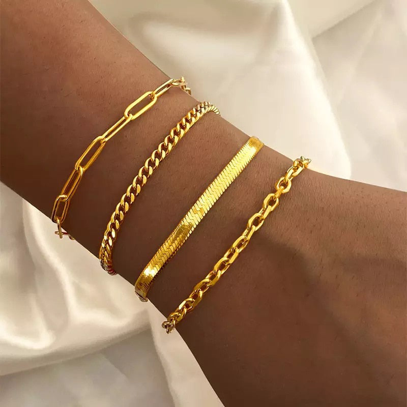 Peris Gems Gold Twist Snake Chain Bracelet | Stainless Steel Bracelets SHEIN Amazon Temu
