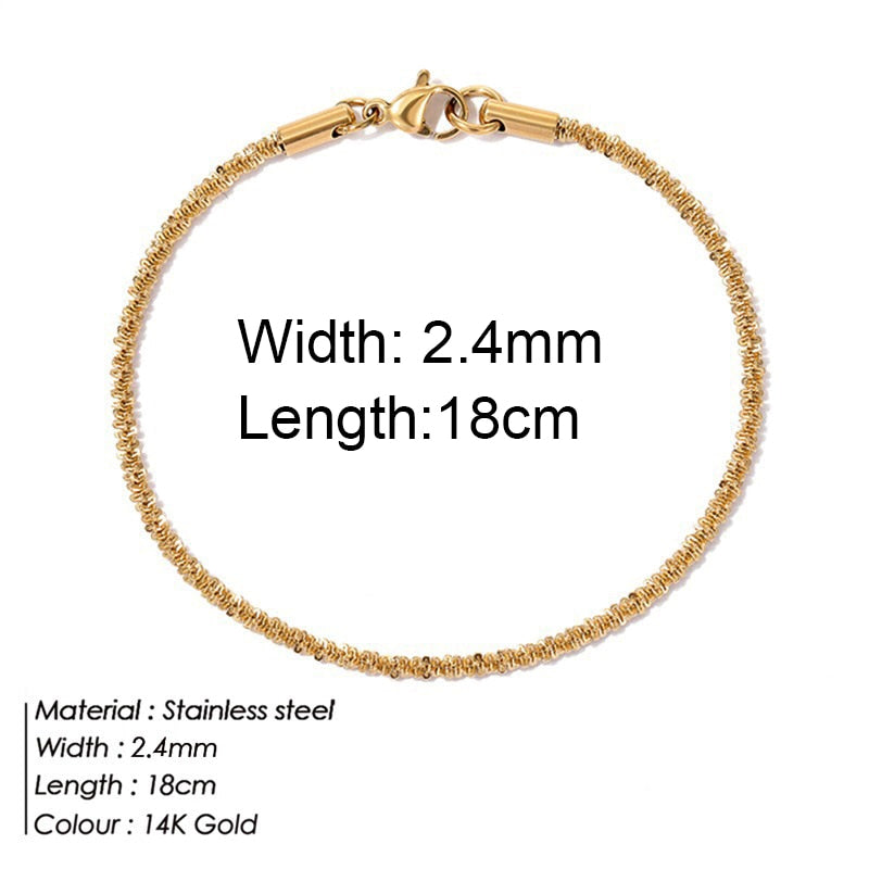 Peris Gems Gold Twist Snake Chain Bracelet | Stainless Steel Bracelets SHEIN Amazon Temu