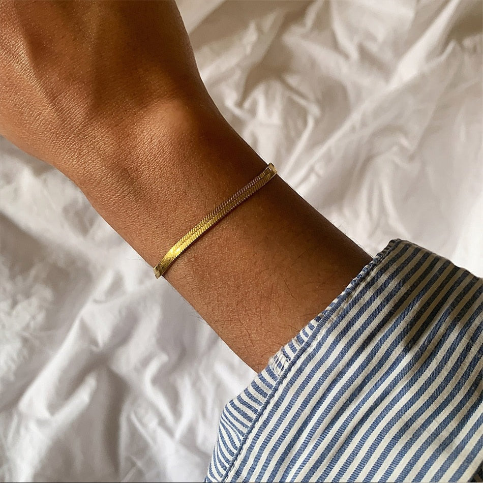 Peris Gems Gold Twist Snake Chain Bracelet | Stainless Steel Bracelets SHEIN Amazon Temu