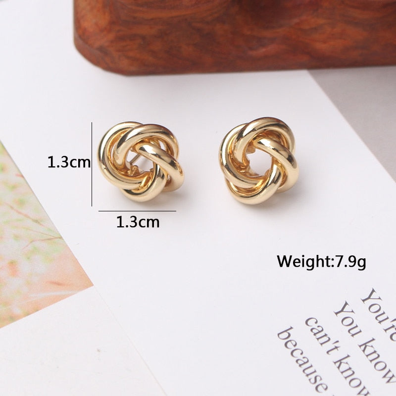 Peris Gems Gold Twisty Round Earrings | Tiny Stud Earrings for Women SHEIN Amazon Temu