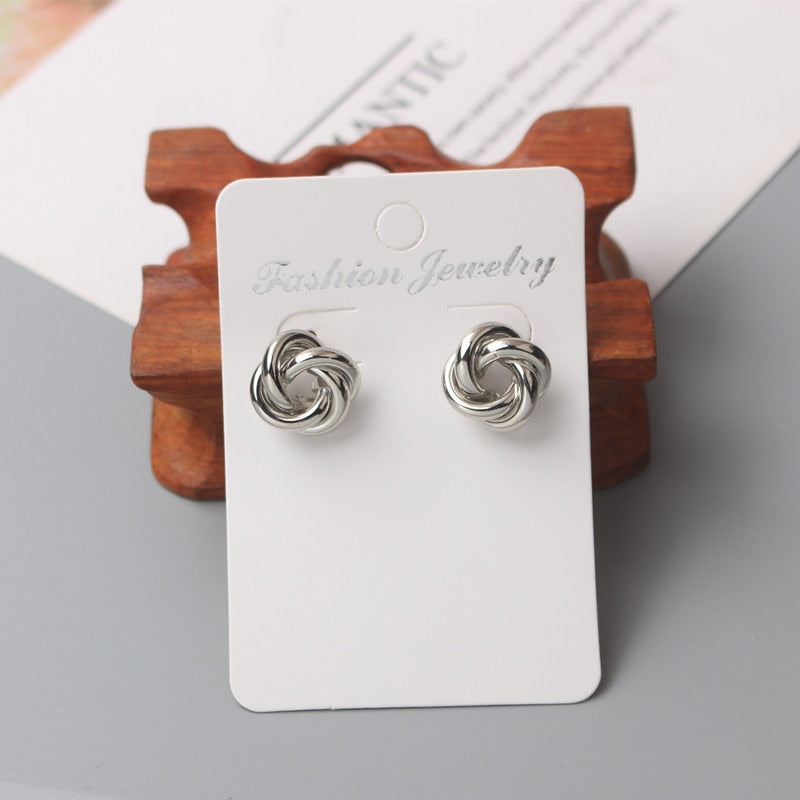 Peris Gems Gold Twisty Round Earrings | Tiny Stud Earrings for Women SHEIN Amazon Temu