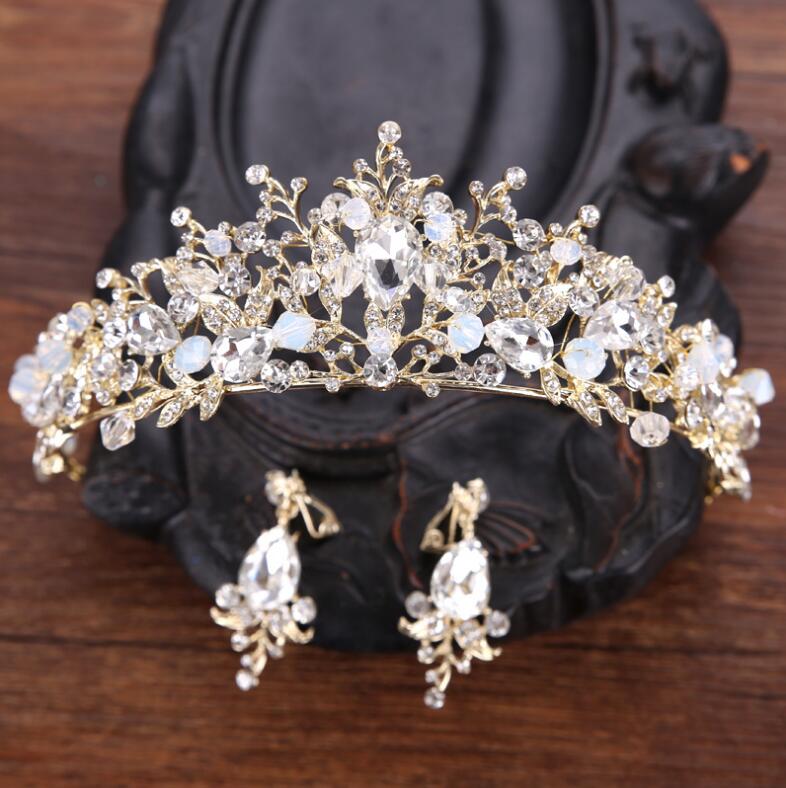 Peris Gems Gold White 3PCS Baroque Crystal and Gold Crown Tiaras for Women | Princess Tiaras Baroque Crystal and Gold Crown Tiaras for Women SHEIN Amazon Temu