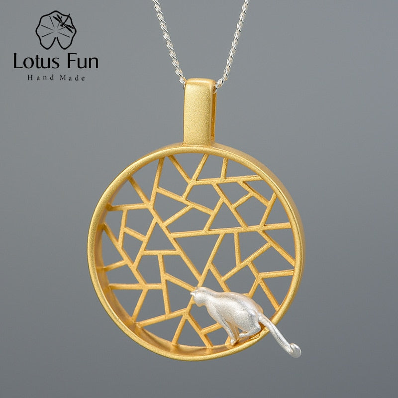 Peris Gems Gold Window Cute Cat at the Window Pendant Necklace 925 Silver for Women SHEIN Amazon Temu