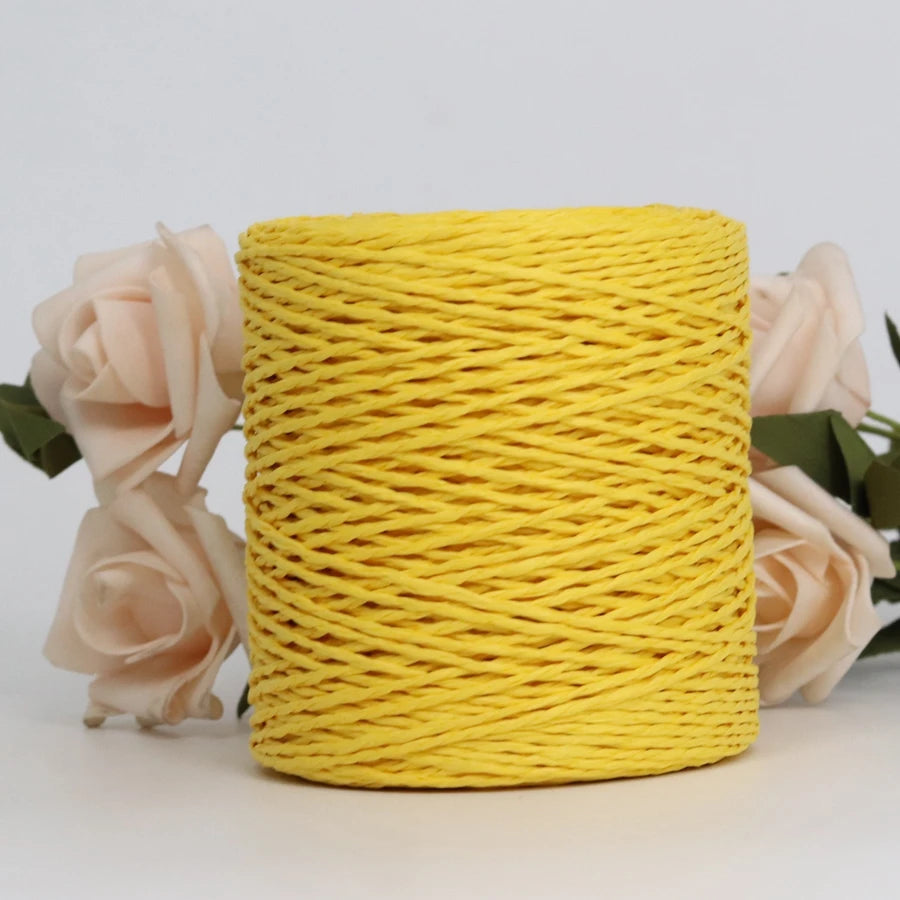 Peris Gems gold yellow 100g/ball Raffia Yarn Kintting Paper Straw Yarn for Crocheting Hat Fancy Yarn Flower Packing Summer Fashion Handmade Material SHEIN Amazon Temu