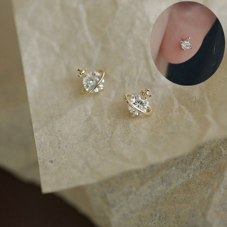 Peris Gems Gold19 Diamond Stud Earrings for Women | Gold Earrings SHEIN Amazon Temu