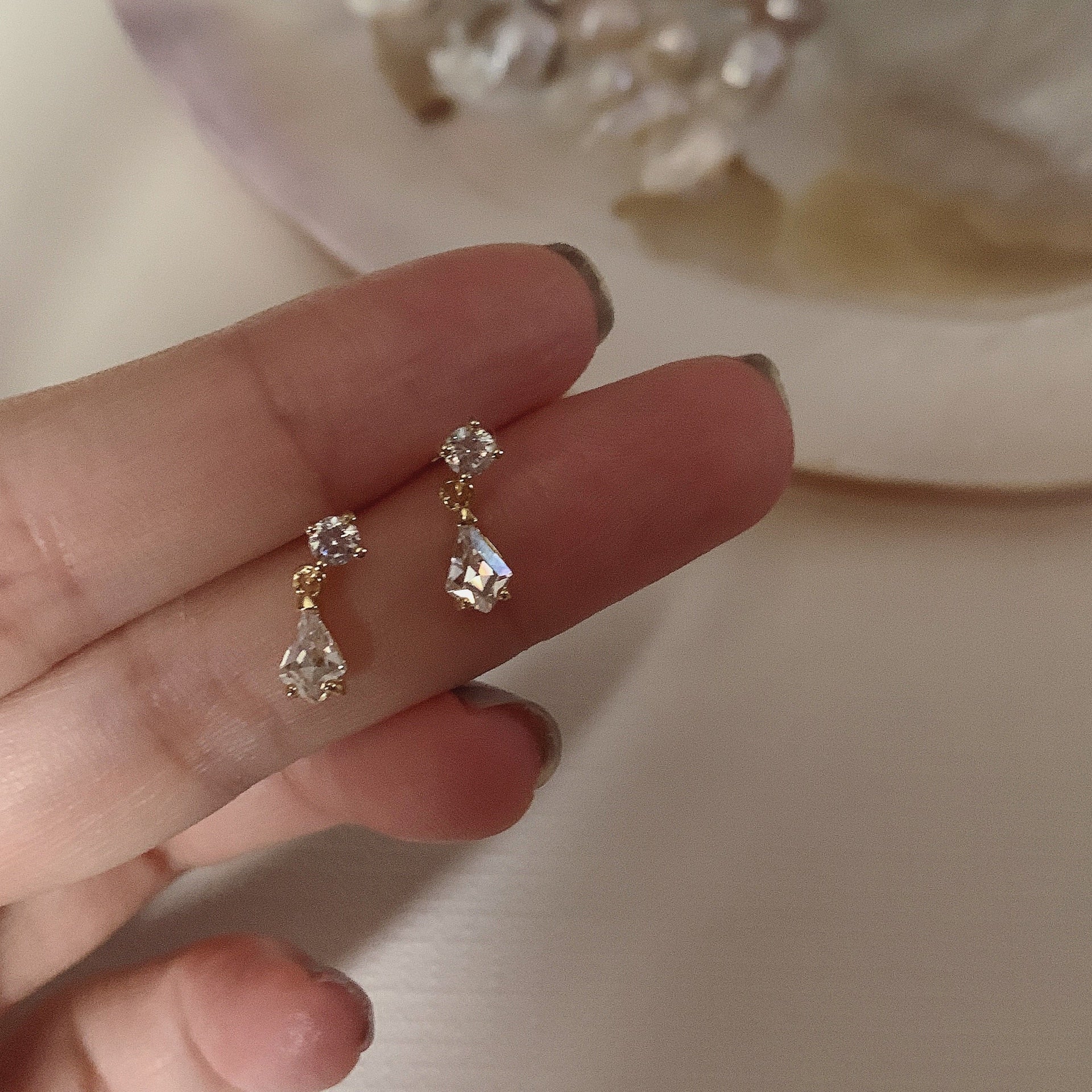 Peris Gems Gold6 Diamond Stud Earrings for Women | Gold Earrings SHEIN Amazon Temu