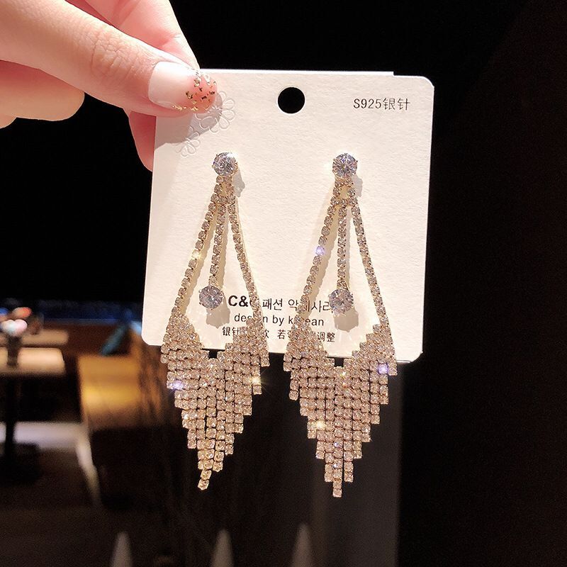 Peris Gems golden 05 Long Diamond Tassel Earrings for Women | Party Jewelry SHEIN Amazon Temu
