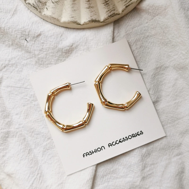 Peris Gems golden 1 C Shaped Twisted Stud Earrings for Women | Round Retro Silver Gold Earrings for Women SHEIN Amazon Temu