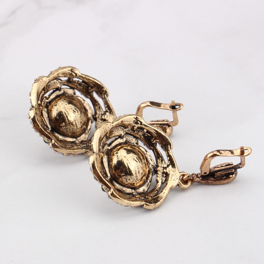 Peris Gems Golden Pearl 3pc Jewelry Set for Women | Antique Gold Crystal Jewelry Golden Pearl 3pc Jewelry Set for Women |Antique Gold Jewelry SHEIN Amazon Temu