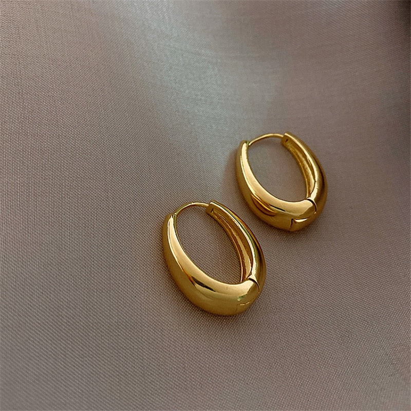 Peris Gems Golden Stud Gold Rectangular Hoop Earrings for Women | Geometric Earrings SHEIN Amazon Temu