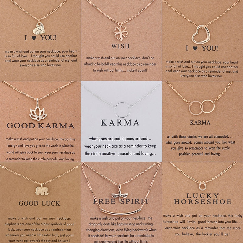 Peris Gems Good Luck Pendant Necklaces with Fortune Cards Unisex SHEIN Amazon Temu