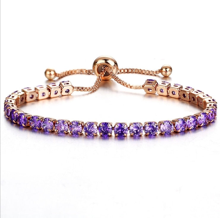Peris Gems Gpurple Gold Diamond Tennis Bracelets for Women | Iced Out Chain Bracelets SHEIN Amazon Temu