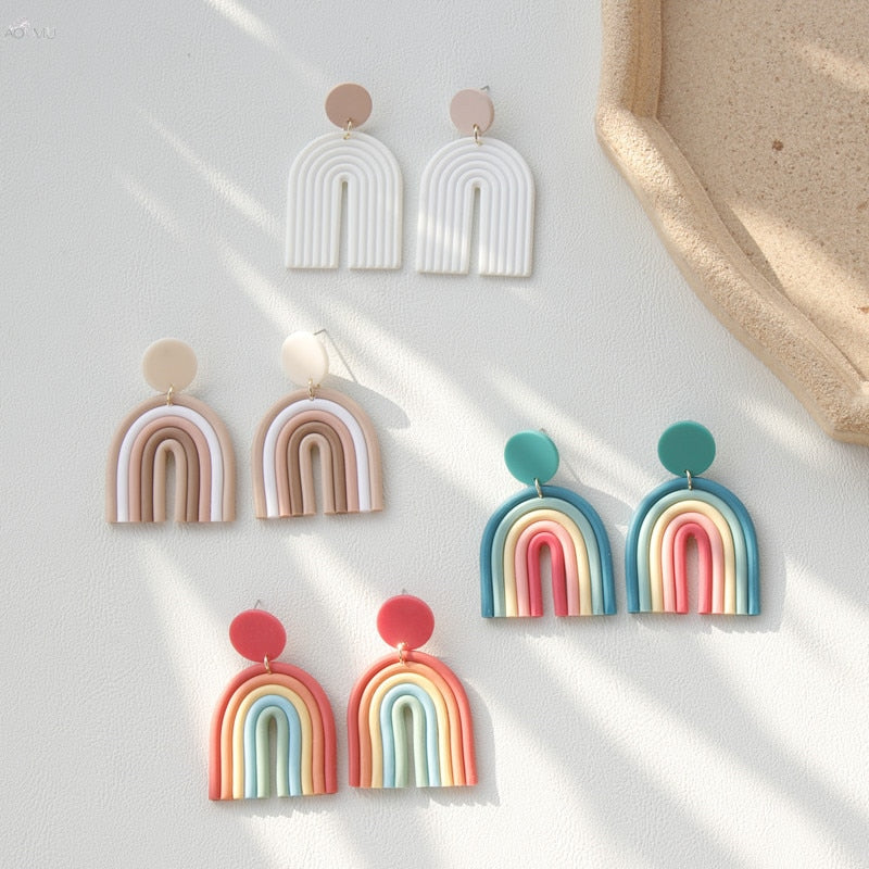 Peris Gems Gradient Clay Tassel Earrings for Women | Stud Drop Earrings SHEIN Amazon Temu