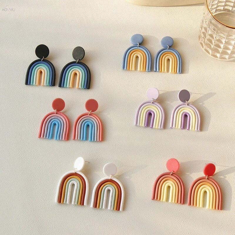 Peris Gems Gradient Clay Tassel Earrings for Women | Stud Drop Earrings SHEIN Amazon Temu