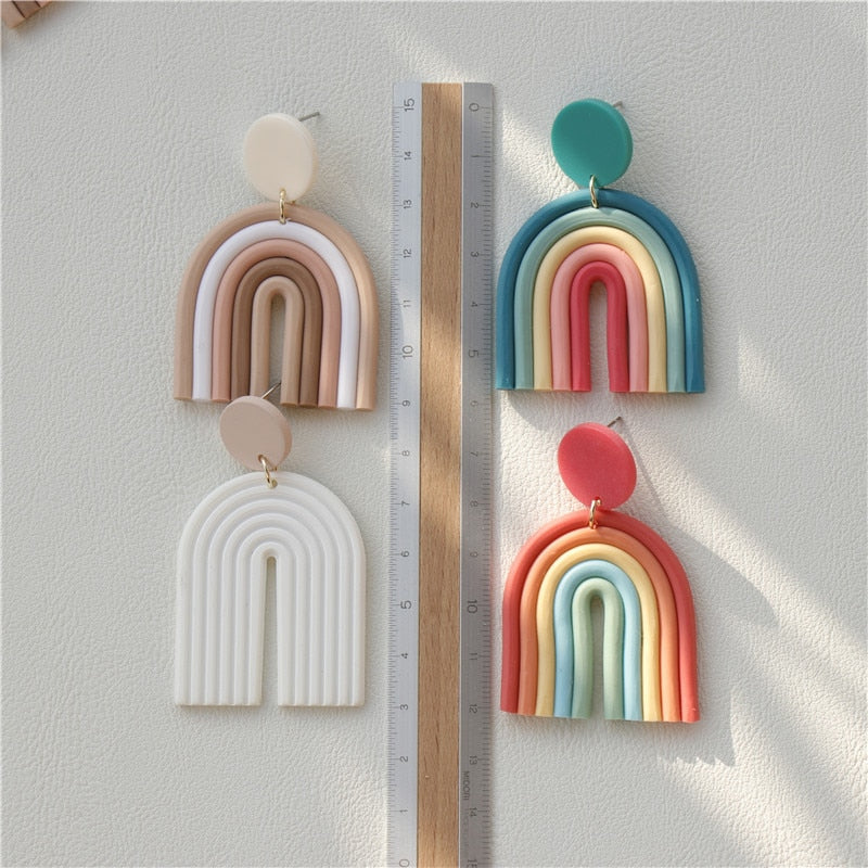 Peris Gems Gradient Clay Tassel Earrings for Women | Stud Drop Earrings SHEIN Amazon Temu