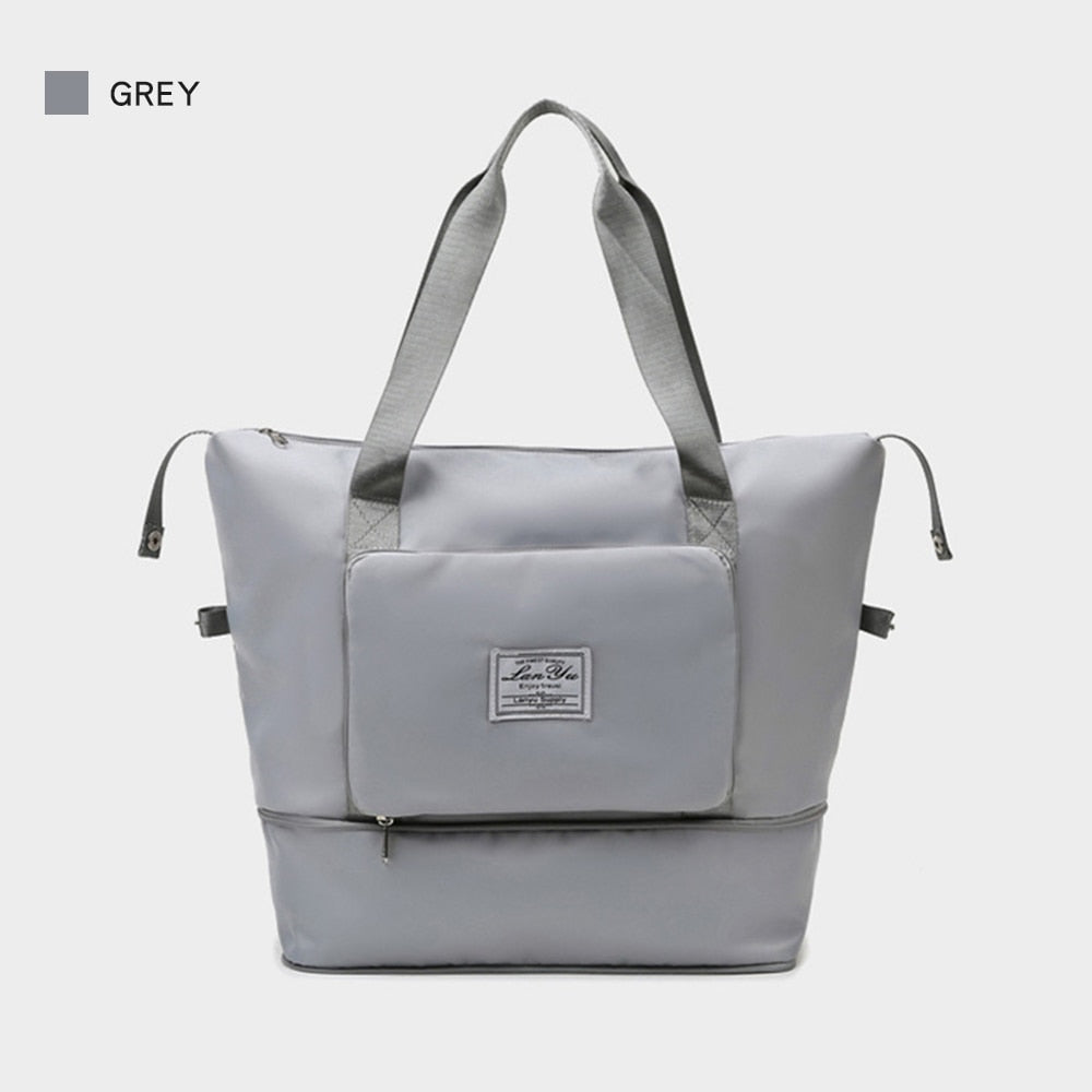 Peris Gems gray Ladies Foldable Travel Bag | Handheld Large Capacity Expandable Bag SHEIN Amazon Temu