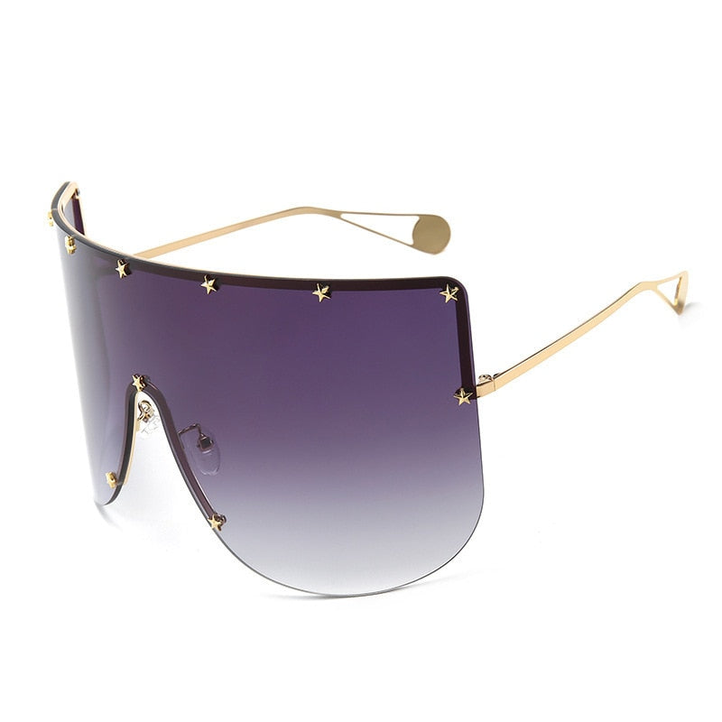 Peris Gems Gray Oversized Shield Sunglasses Unisex | Large Blocky Rimless Sunglasses Oversized Shield Sunglasses Unisex | Large Blocky Sunglasses SHEIN Amazon Temu