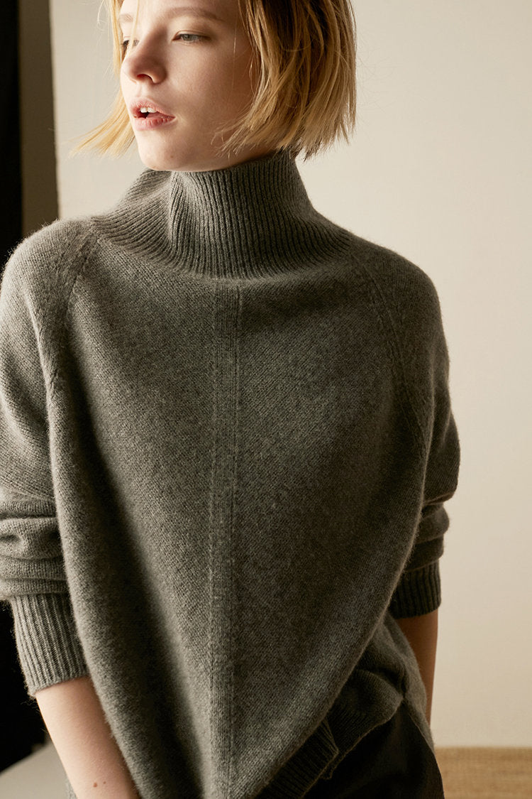 Peris Gems Gray / S High Neck Knitted Cashmere Sweaters for Women | Thick Sweaters High Neck Knitted Cashmere Sweaters for Women Thick Sweaters SHEIN Amazon Temu