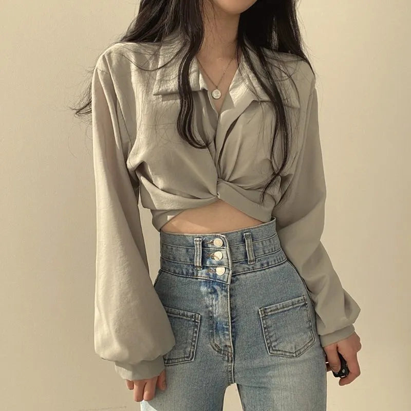 Peris Gems Gray / S Slim Long Sleeve Thin Shirts for Women SHEIN Amazon Temu