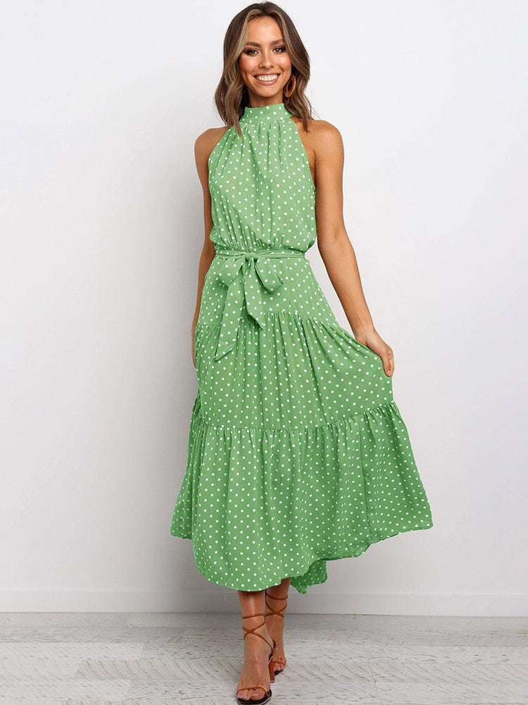 Peris Gems Green 100 Polyester / M Long Strapless Polka Dot Casual Dresses - Cute Summer Sundresses SHEIN Amazon Temu