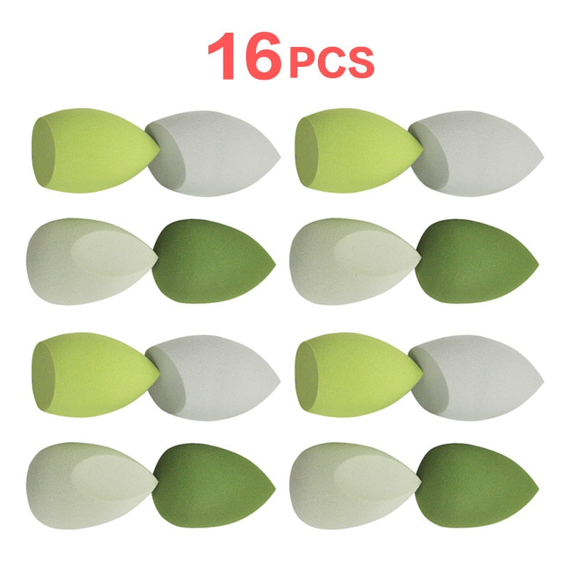 Peris Gems green 16pcs Bevel Makeup Sponges | Beauty Cosmetic Makeup Ball SHEIN Amazon Temu