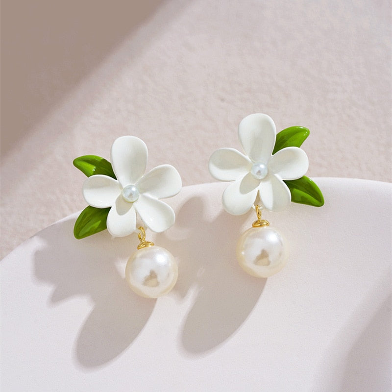 Peris Gems Green Flower Drop Stud Pearl Earring Collection for Women Green Flower Drop Earring Collection for Women Stud Earrings SHEIN Amazon Temu