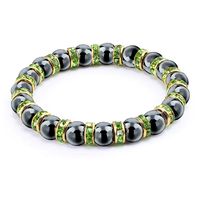 Peris Gems Green G Natural Hematite Beads Bracelets Unisex | Health Protection Silver Charm Bracelets SHEIN Amazon Temu