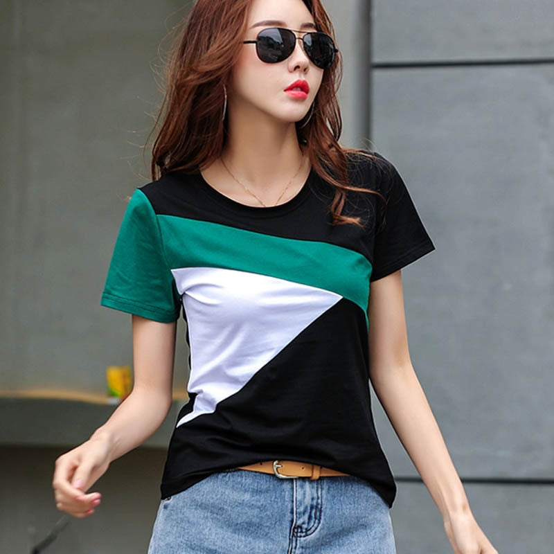 Peris Gems Green / M Slim Summer Round Neck Shirt for Women | Women&