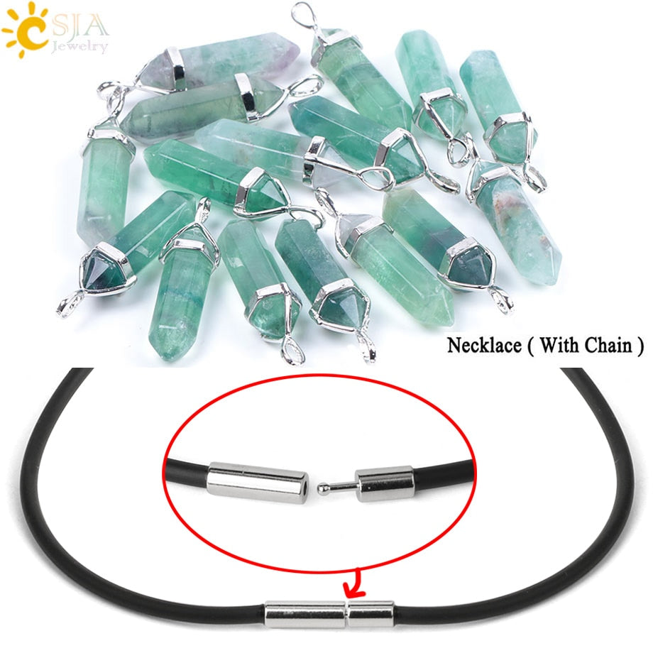 Peris Gems Green-PUChain Crystal Quartz Fluorite Pendant Necklaces - Chakra Gemstones SHEIN Amazon Temu