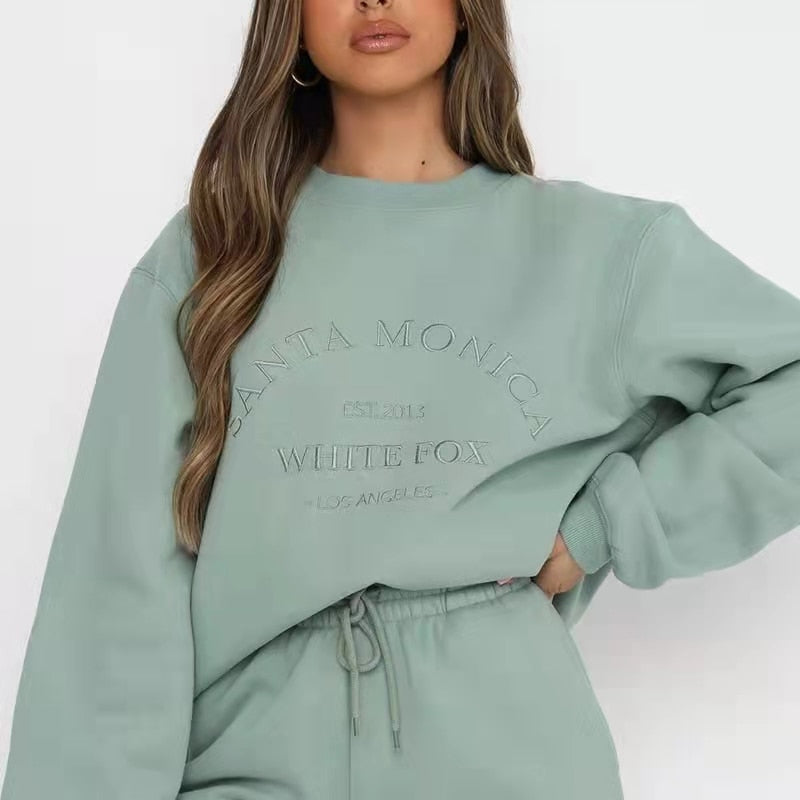 Peris Gems Green / S Oversized Embroidered Venice Beach Santa Monica Sweatshirt for Women Oversized Embroidered Venice Beach Santa Monica Sweatshirt SHEIN Amazon Temu