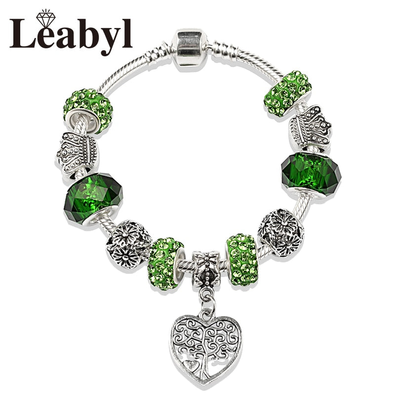 Peris Gems Green Tree of Life Charm Bracelets Unisex | Silver Pendant Bracelets Green Tree of Life Charm Bracelets Unisex | Silver Pendant SHEIN Amazon Temu