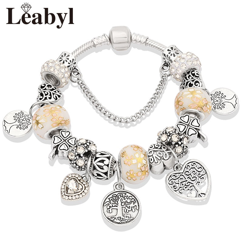 Peris Gems Green Tree of Life Charm Bracelets Unisex | Silver Pendant Bracelets Green Tree of Life Charm Bracelets Unisex | Silver Pendant SHEIN Amazon Temu