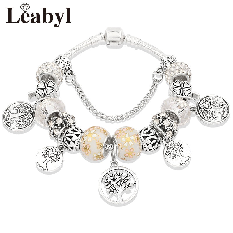 Peris Gems Green Tree of Life Charm Bracelets Unisex | Silver Pendant Bracelets Green Tree of Life Charm Bracelets Unisex | Silver Pendant SHEIN Amazon Temu