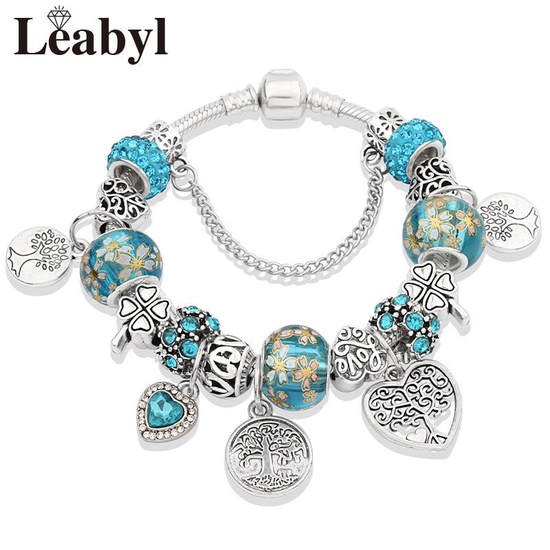 Peris Gems Green Tree of Life Charm Bracelets Unisex | Silver Pendant Bracelets Green Tree of Life Charm Bracelets Unisex | Silver Pendant SHEIN Amazon Temu