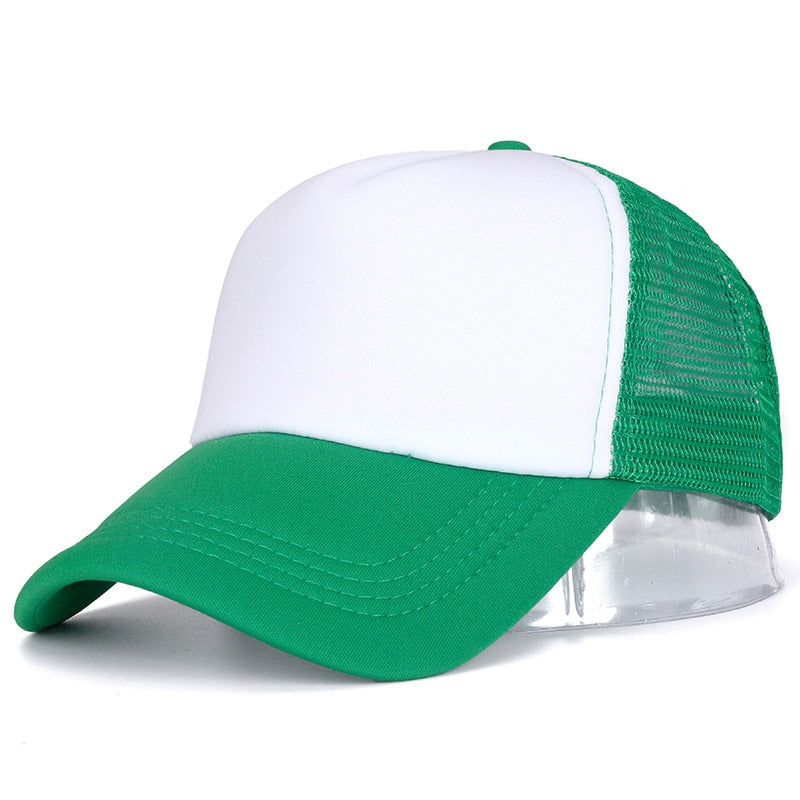 Peris Gems Green White / 54cm-60cm Casual Plain Mesh Baseball Cap Unisex | Adjustable Snapback Hats Casual Plain Mesh Baseball Cap Unisex | Adjustable Hats SHEIN Amazon Temu