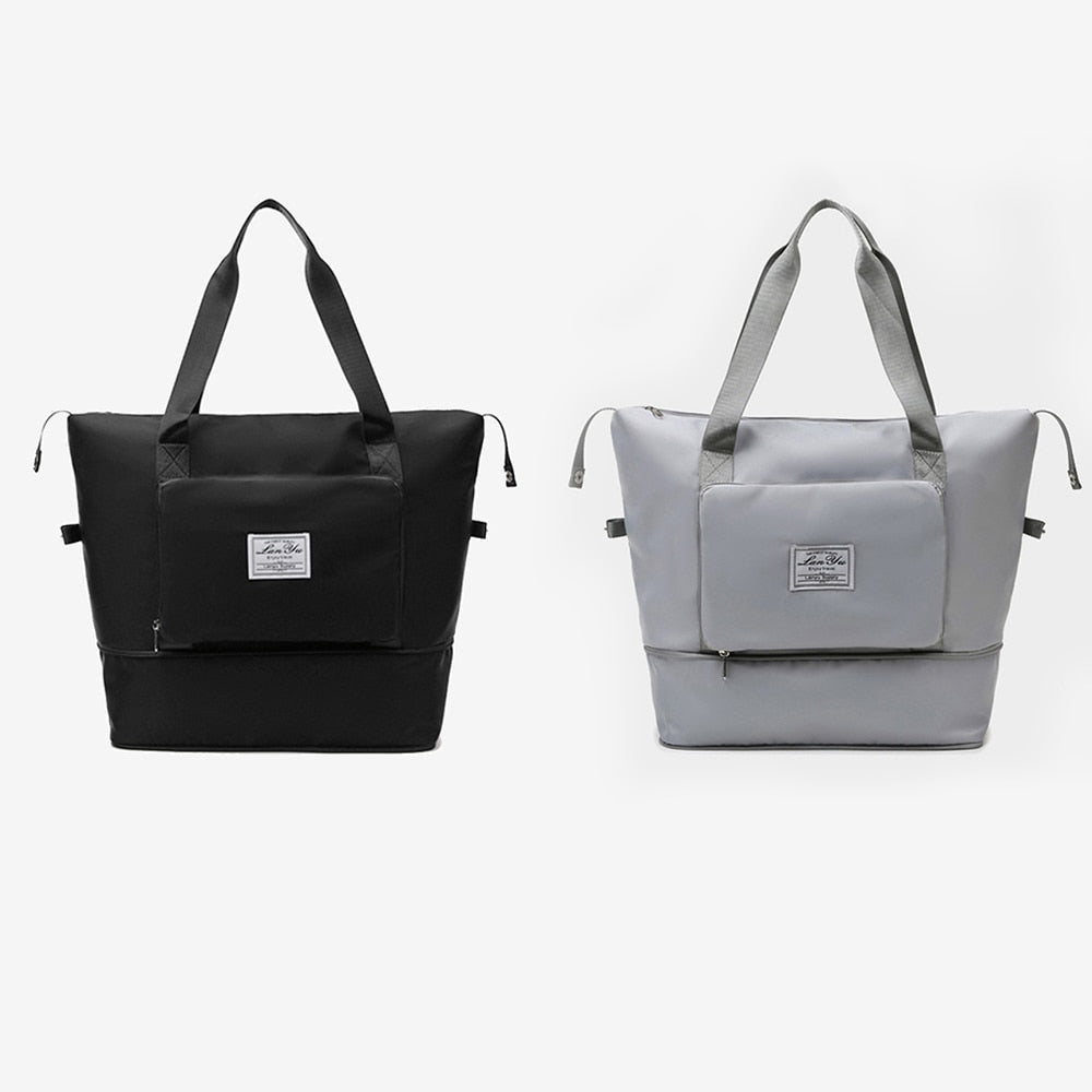 Peris Gems grey black Ladies Foldable Travel Bag | Handheld Large Capacity Expandable Bag SHEIN Amazon Temu