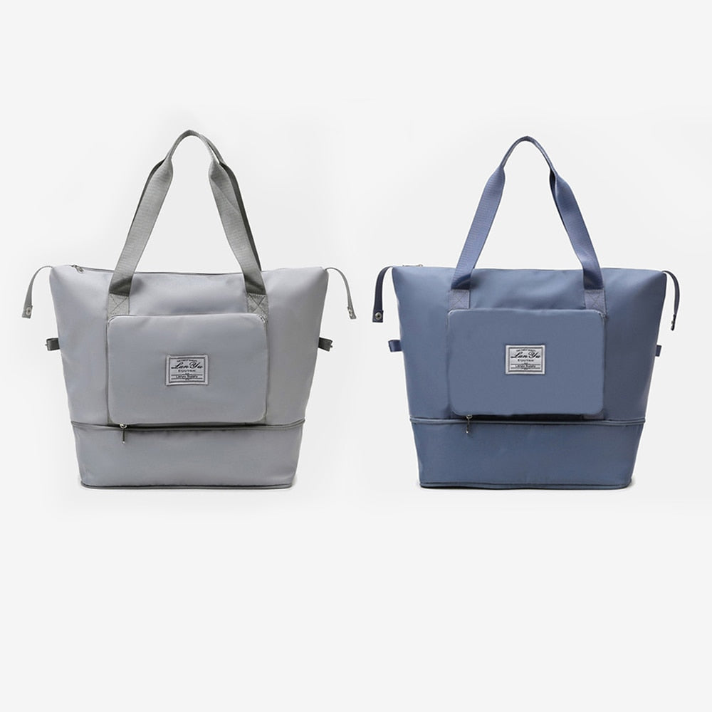 Peris Gems grey blue Ladies Foldable Travel Bag | Handheld Large Capacity Expandable Bag SHEIN Amazon Temu