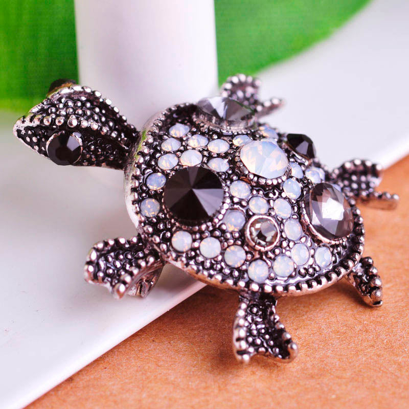 Peris Gems Grey Diamond Tortoise Turtle Lapel Brooch Pins Unisex SHEIN Amazon Temu