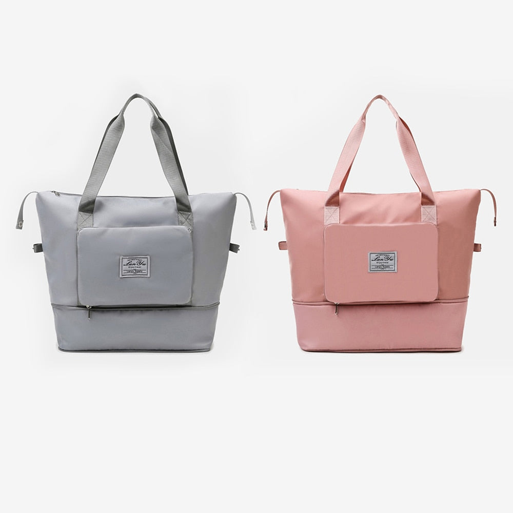 Peris Gems grey Sweet powder Ladies Foldable Travel Bag | Handheld Large Capacity Expandable Bag SHEIN Amazon Temu