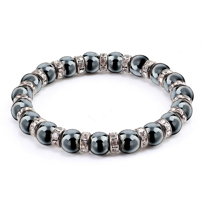 Peris Gems Gun Black Natural Hematite Beads Bracelets Unisex | Health Protection Silver Charm Bracelets SHEIN Amazon Temu