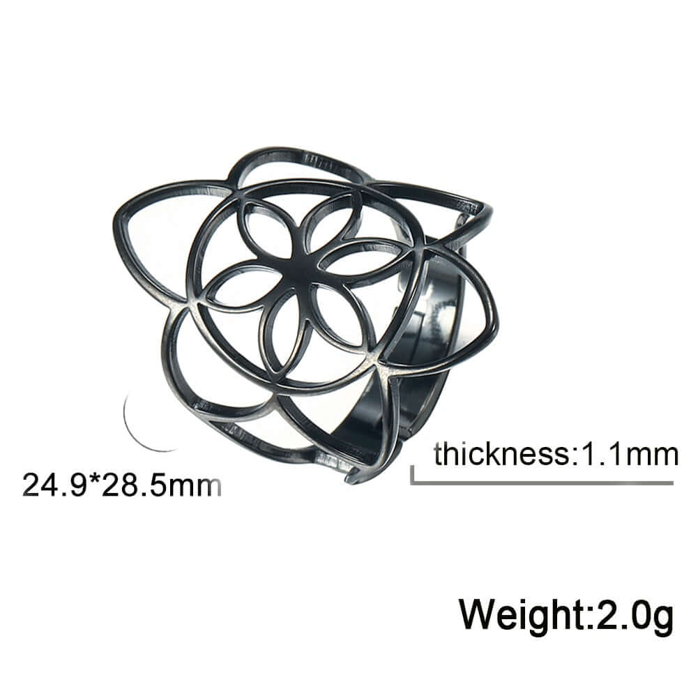 Peris Gems H - Black / Adjustable Adjustable Skyrim Flower of Life Stainless Amulet Ring for Women Adjustable Skyrim Flower of Life Stainless Amulet Ring SHEIN Amazon Temu