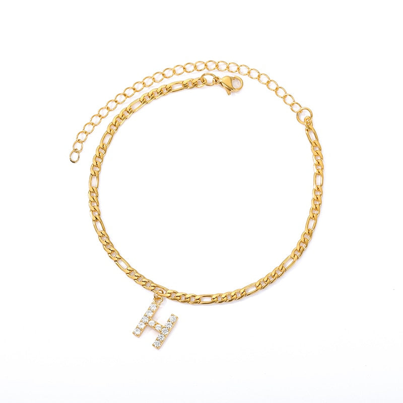 Peris Gems H Initial Letter Anklets for Women | Stainless Steel Gold Ankle Bracelets SHEIN Amazon Temu
