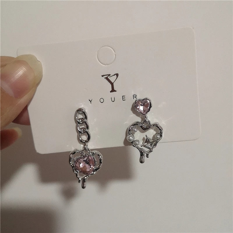 Peris Gems H Pink Goth Heart Drop Earrings for Women | Aesthetic Gothic Earrings SHEIN Amazon Temu