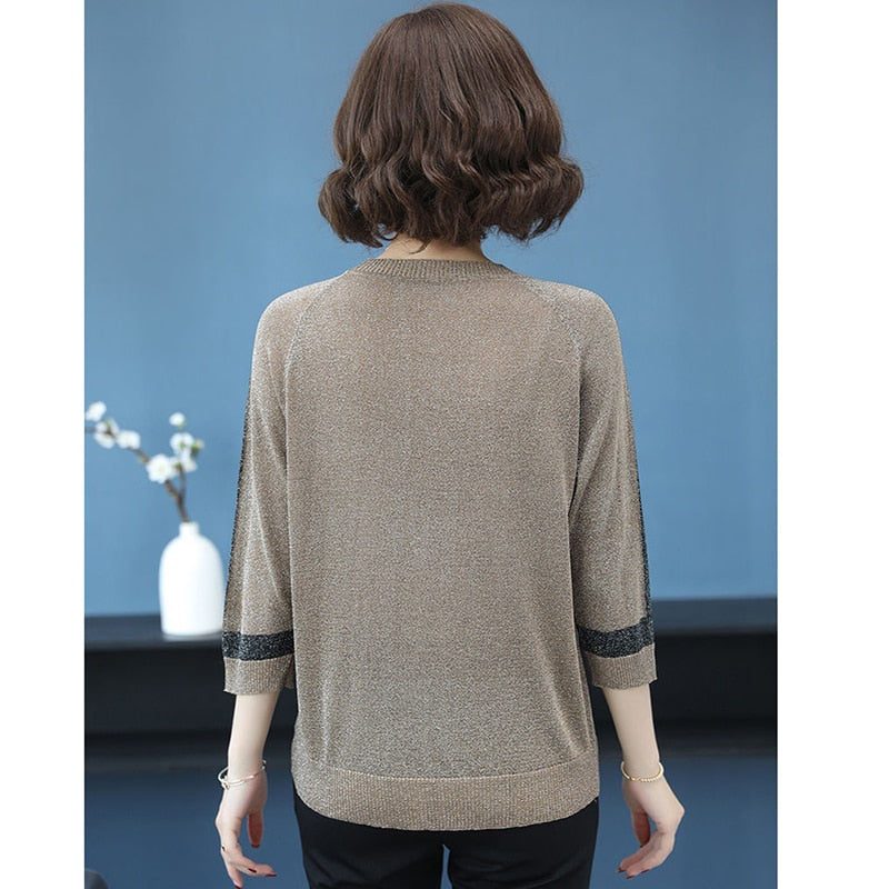 Peris Gems Half Sleeve Casual Knitted Shirt for Women | Pullover Shirt SHEIN Amazon Temu