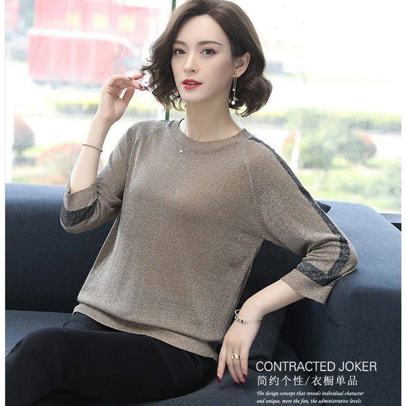 Peris Gems Half Sleeve Casual Knitted Shirt for Women | Pullover Shirt SHEIN Amazon Temu